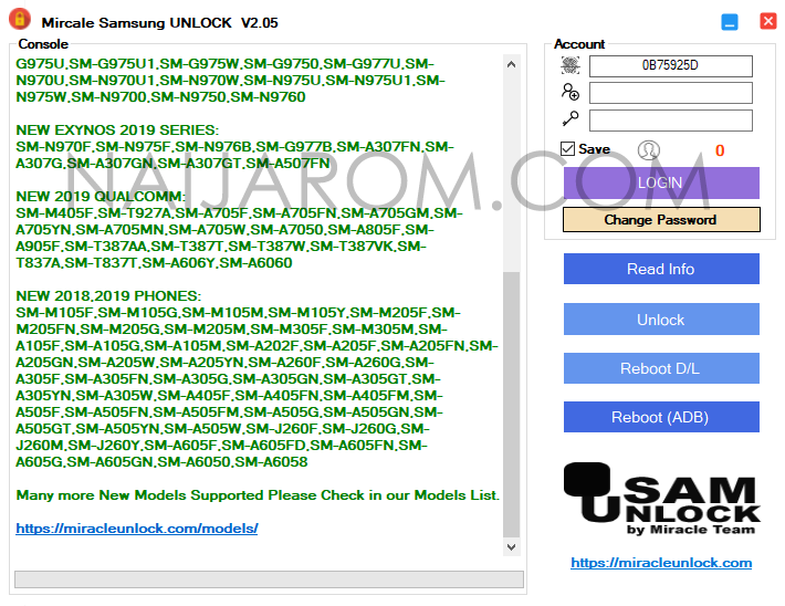 Miracle Samsung Unlock v2.5