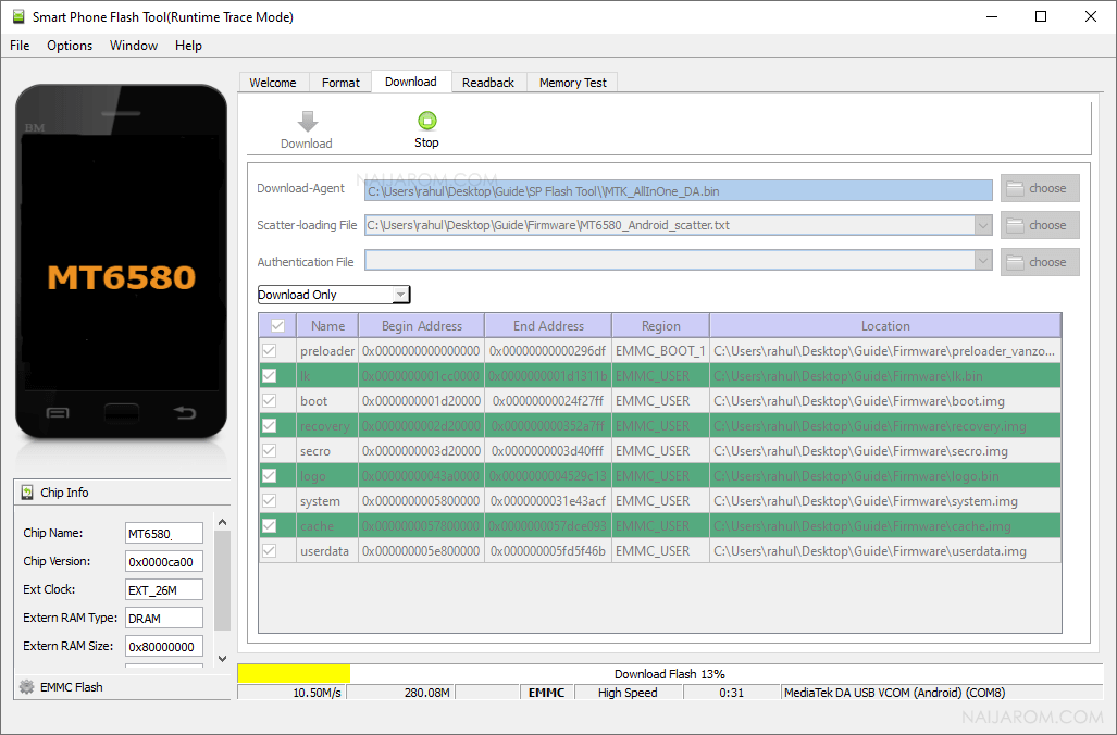 MT6580 Flashing