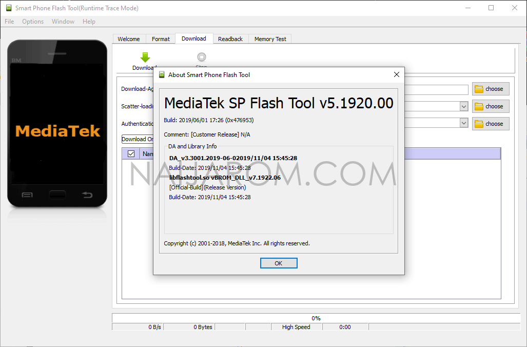 SP Flash Tool v5.1920